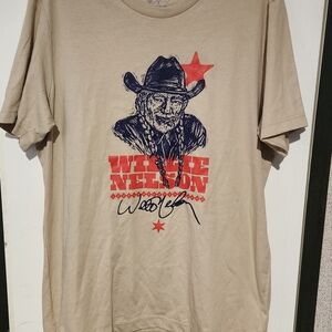 Willie Nelson Mens Large T Shirt Official Store Graphic Print Signature Print